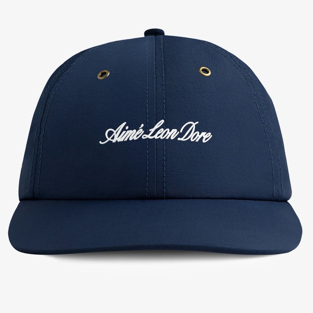 NEW AIME LEON DORE script sport nylon twill 6 panel hat cap navy
